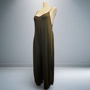 Women's Dark Olive Jumpsuit 65% Polyester 35% Cotton 4X cottagecore mushroomcore